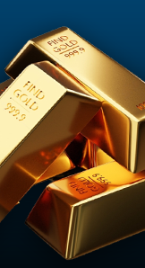 Gold Bars on Blue Background