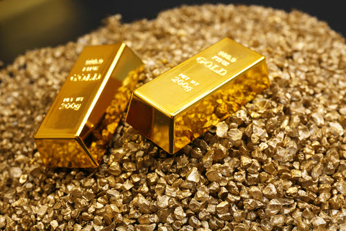 gold bar and nuggets