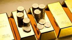 gold bars and coins