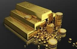 gold bars and coins