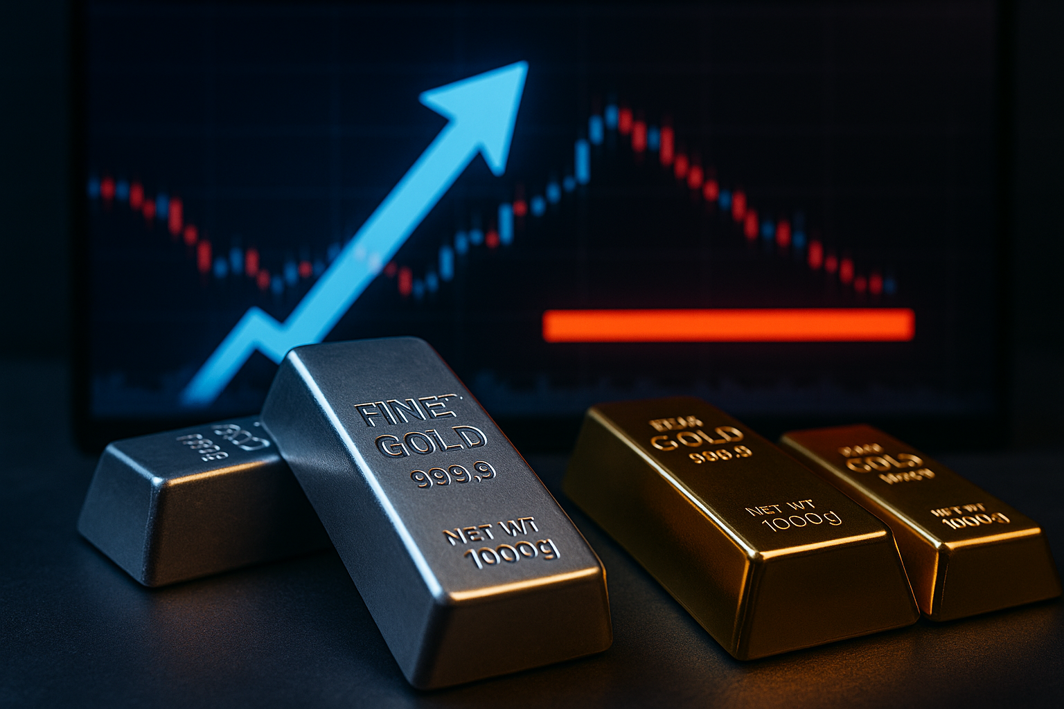 silver rising gold steady